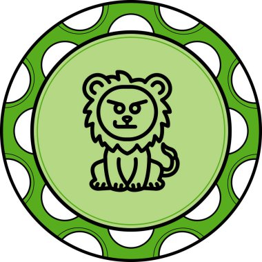 Aslan Hattı Simgesi Beyaz Arkaplanda İzole Edildi