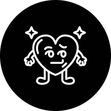 Sırıtma Kalbi Dengeli Profesyonel Damgalama Grafik Sembolü