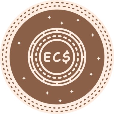 Antigua ve Barbuda madeni para stili yenilenmiş yaratıcı tasarım elementi