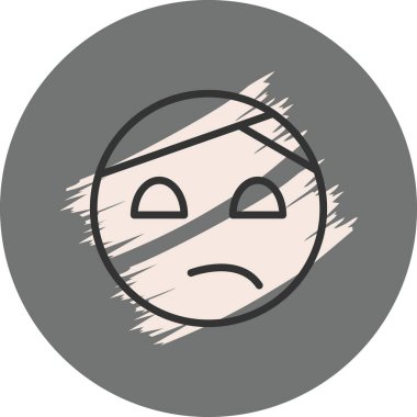 Çizgi film karalama simgesi web işareti, beyaz arkaplanda izole edilmiş emoji simgesi