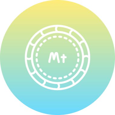 Metical coin icon, currency symbol