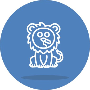 Aslan Hattı Simgesi Beyaz Arkaplanda İzole Edildi