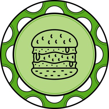 Çizburger Hattı Simgesi, Beyaz Arkaplanda Basit Resimler 