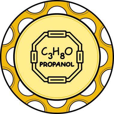 Propanol molekülünün kimyasal yapısı, basit web simgesi