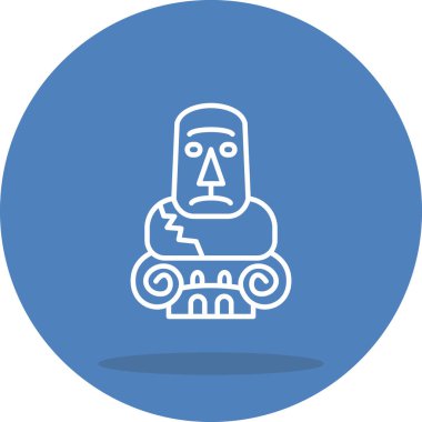 Moai Satır Simgesi Basit Görüntü Beyaz Arkaplanda İzole Edildi