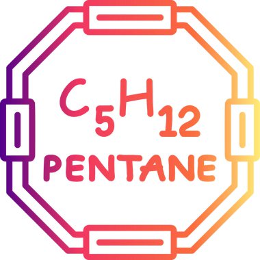 Pentan molekülünün kimyasal yapısı, basit web simgesi