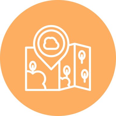 Bulut Hesaplama Ağ Çizgisi Simgesi, Beyaz Arkaplanda Basit Resimler İzole Edildi