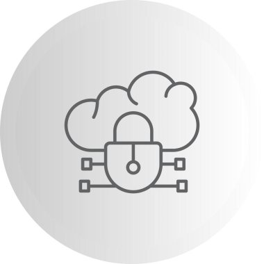 Cloud Encryption Icon, Illustration on White Background
