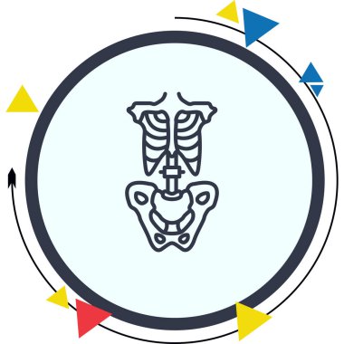 Göğüs kafesi Simgesi vektör çizimi tasarımı