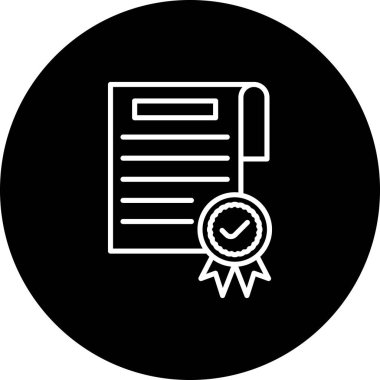 Sertifika Satırı Simgesi, Beyaz Arkaplanda Basit Resimler 