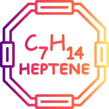Heptene molekülünün kimyasal yapısı, basit web simgesi