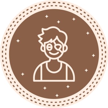 erkek avatar simgesi, vektör illüstrasyonu basit tasarım