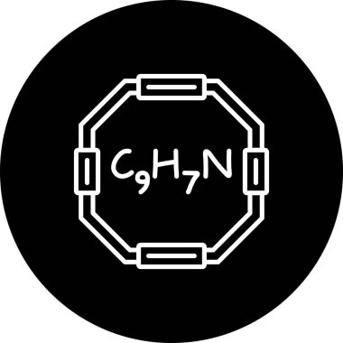 İzokinolin molekülünün kimyasal yapısı, basit ağ simgesi