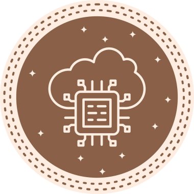 Cloud Computing Icon, Illustration on White Background