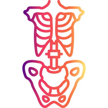 Göğüs kafesi Simgesi vektör çizimi tasarımı