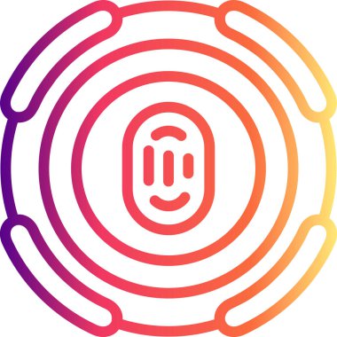 Parmak izi Çizgisi Simgesi Beyaz Arkaplanda İzole Edildi  