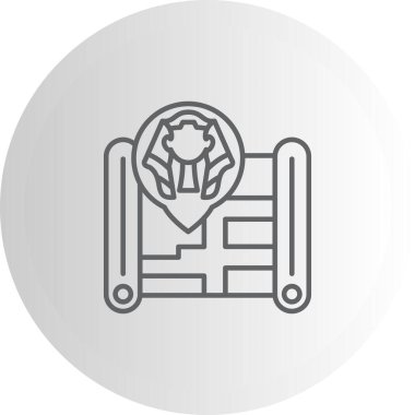 Firavun Satır Simgesi, Beyaz Arkaplanda Basit Görüntü 