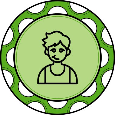 erkek avatar simgesi, vektör illüstrasyonu basit tasarım