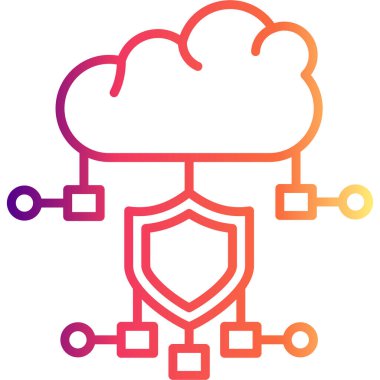 Bulut Siber Güvenliği Modern Yaratıcı Vektör Varlığı