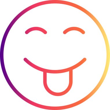 Dili dışarı çıkmış gülen yüz