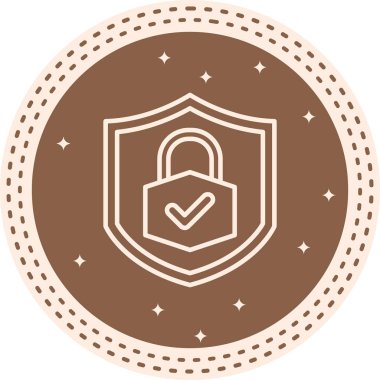 Asma kilit ve işaretli kalkan simgesi