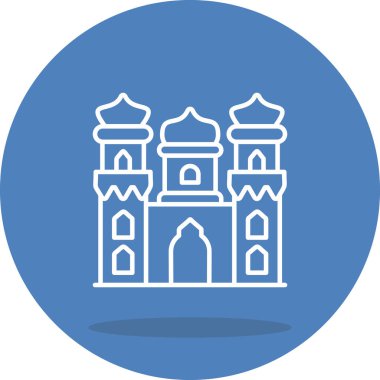 Mavi arkaplanda basit kale çizgisi