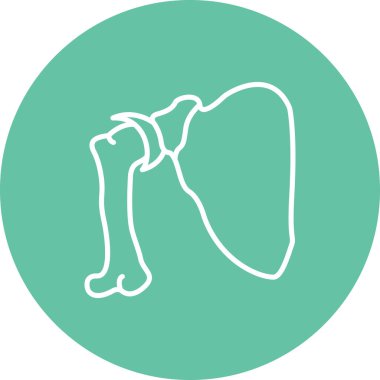 Scapula kemik simgesi, basit düz çizim