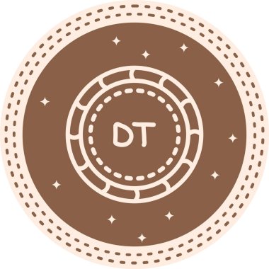 Tunus para birimi simgesi, basit düz resimleme