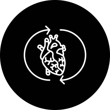 Kardiyak Rehabilitasyon Zarif Profesyonel Flat Grafik Sembolü