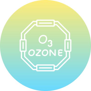 Ozon sembolü, periyodik tablonun kimyasal elementi, vektör simgesi