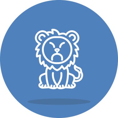 Aslan Hattı Simgesi Beyaz Arkaplanda İzole Edildi