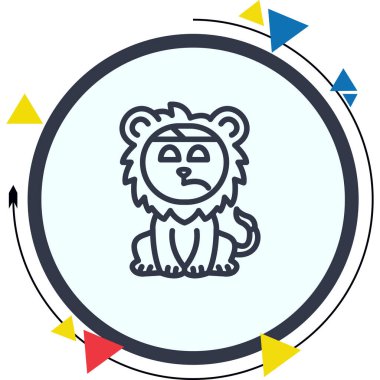 Aslan Hattı Simgesi Beyaz Arkaplanda İzole Edildi