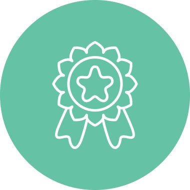 Rozet simgesi, vektör illüstrasyonu basit tasarım