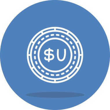 Uruguay Sikke Yüksek Çözünürlüklü Düz Tasarım Sembolü