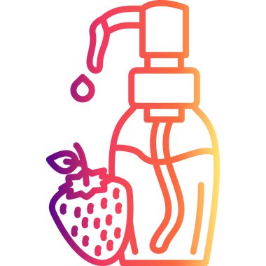 Çilek tohumu yağı şişesi ikonu. Yaşlanma önleyici nemlendirici kozmetik