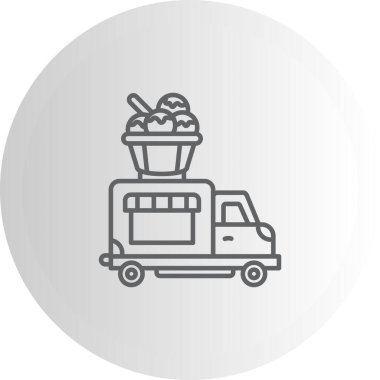 Dondurma kamyonu stili Özel Vektör Tasarım Varlığı