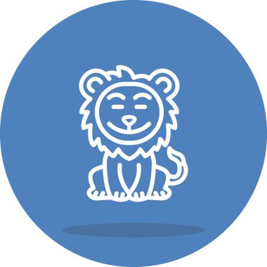 Aslan Hattı Simgesi Beyaz Arkaplanda İzole Edildi