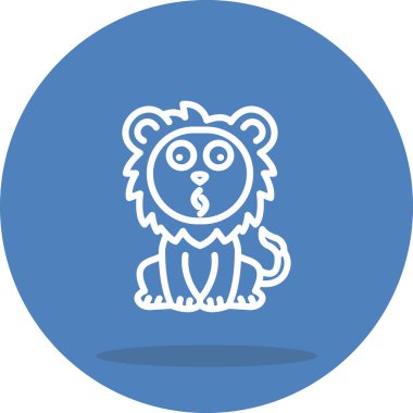 Aslan Hattı Simgesi Beyaz Arkaplanda İzole Edildi