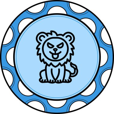 Aslan Hattı Simgesi Beyaz Arkaplanda İzole Edildi