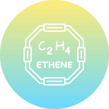 Ethene molekülünün kimyasal yapısı, basit web simgesi