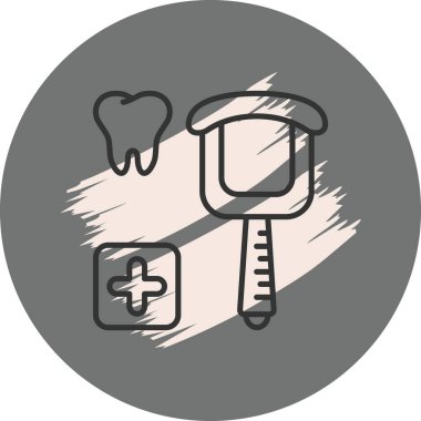 Diş Kazıyıcı Eşsiz Yenilikçi Dijital Grafik Sembolü