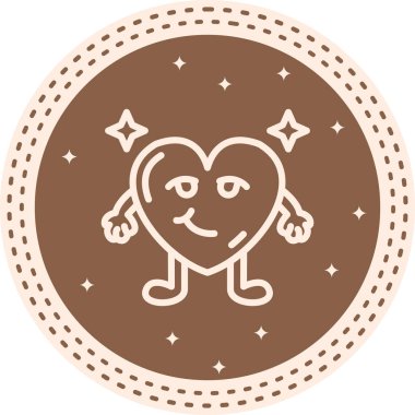 Neşeli Gülümseyen Kalp Zarif Modern Sanat Düzeni