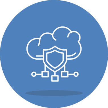Cloud Security Icon, Illustration on White Background