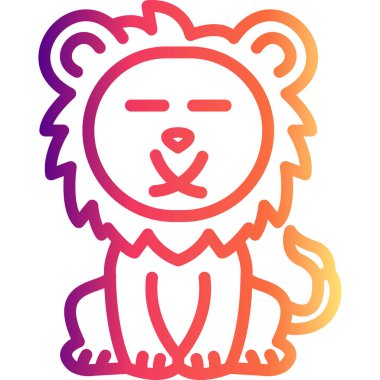 Aslan Hattı Simgesi Beyaz Arkaplanda İzole Edildi