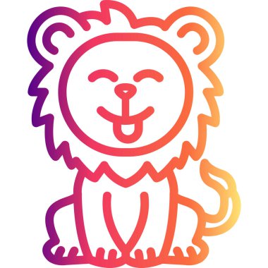 Aslan Hattı Simgesi Beyaz Arkaplanda İzole Edildi