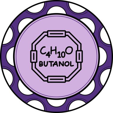 Butanol molekülünün kimyasal yapısı, basit web simgesi