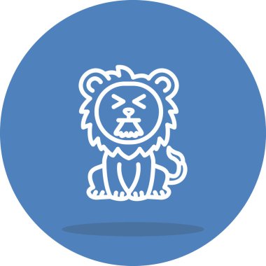 Aslan Hattı Simgesi Beyaz Arkaplanda İzole Edildi