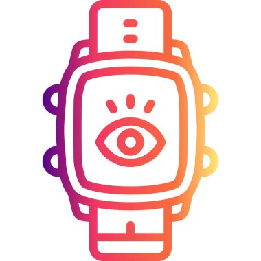 Akıllı Saat Görünümü En Küçük Düz Vektör Resimlemesi