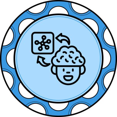 Brain Network Elegant Balanced Flat Art Feature