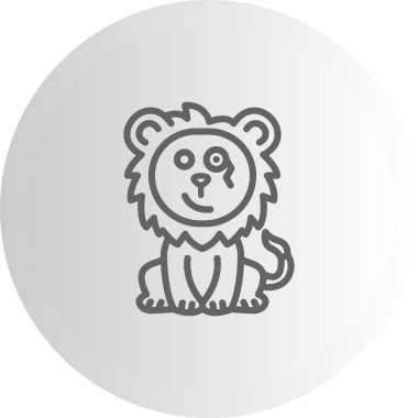 Aslan Hattı Simgesi Beyaz Arkaplanda İzole Edildi